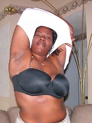 Big Black BBW Woman Modeling Nude And Spreading Thick Ass Cheeks