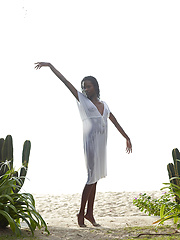 Ebony model on the morning training