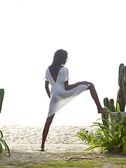 Ebony model on the morning training