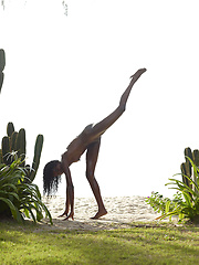 Ebony model on the morning training